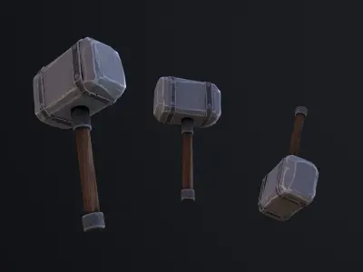 Hammer Stylized  Low-poly 3D model