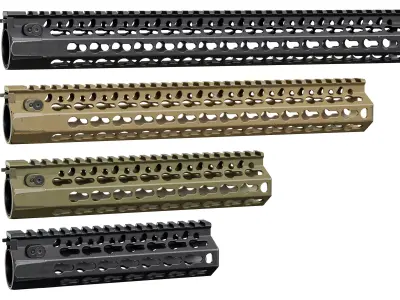 AR 15 Tactical Modular Handguards BCM KMR Alpha Low-poly 3D model