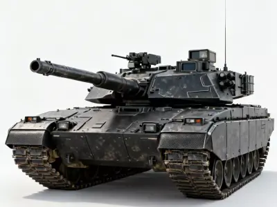 Realistic Modern Main Battle Tank 3D Model Low-poly 3D model