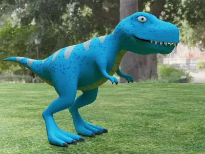 dinosaur  tyrannosaurus rex  velociraptor  Low-poly 3D model