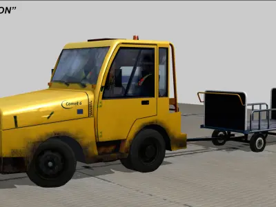 Mulag Comet 6 Towing tractor Low-poly 3D model