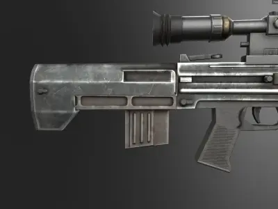 QBU 88 Sniper Rifle  Low-poly 3D model