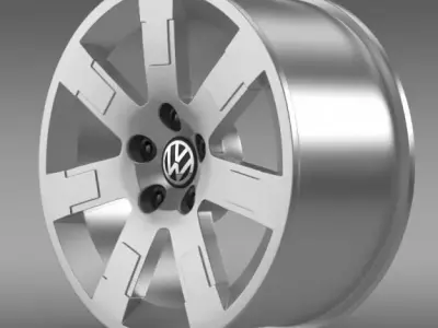 VW Polo Blue UK 2010 rim 3D model