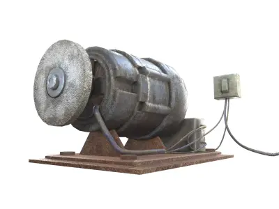 old rusty diy grindstone da1 Low-poly 3D model