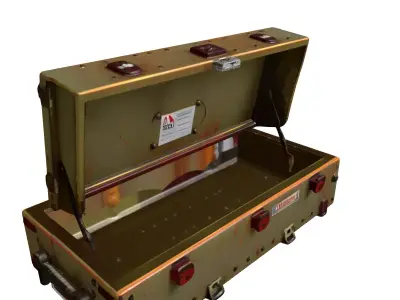Weathered Military Storage Crate Prop Low-poly 3D model