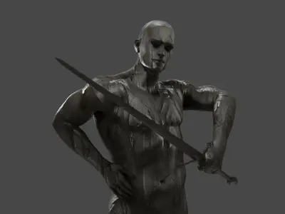 Warriors man soft clay part 1 3D model