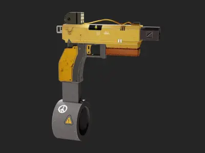 Stylized Pistol Free Model Low-poly 3D model