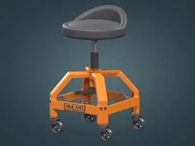 Shop Stool Low-poly 3D model