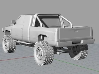 1996 Dodge Ram 1500 LIFTED Free 3D print model