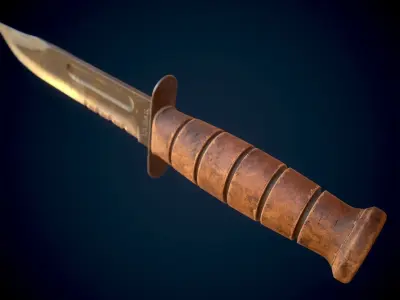 Ka-Bar Combat Knife - PBR - Low-poly 3D model