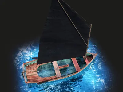 Sailing boat Penobscot 14 3D model Low-poly 3D model