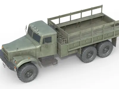 Kraz 255 Ukrainian Truck Low-poly 3D model