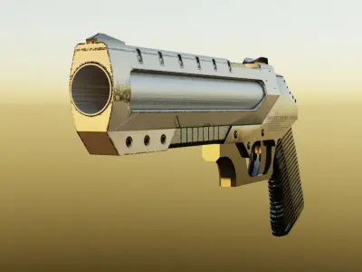 Sci-fi Pistol Low-poly 3D model 2