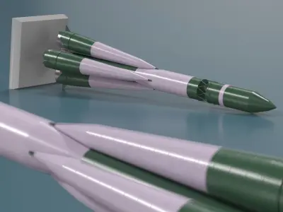  Miniature Orbital Launch Rocket on Display Stand 