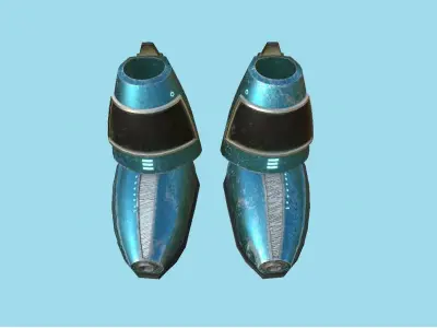 Sci-Fi Boots 04 - Character Design - Megaman Robot Style Low-poly 3D model