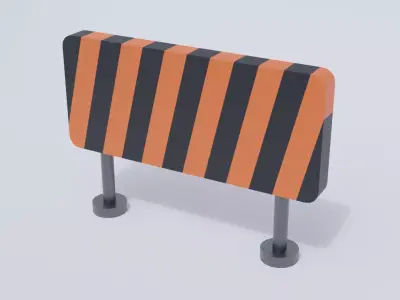 Hurdle Traffic Barrier Low-poly 3D model