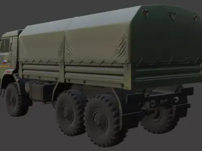 Ural Military Cargo Truck 3D Model 3D model