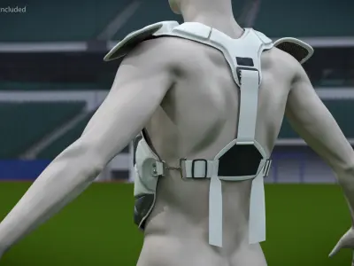  Sports Baseball Chest Shield on Mannequin White 