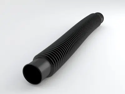 Hog Oval Corrugated Hose 01 Black 3D model