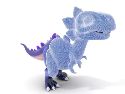 Cartoon Purple Dinosaur Character D Model Pack Low-poly 3D model