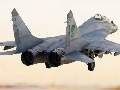 Ukraine Fighter Jet Mikoyan MiG-29UB Fulcrum B or C Tandem 3D model