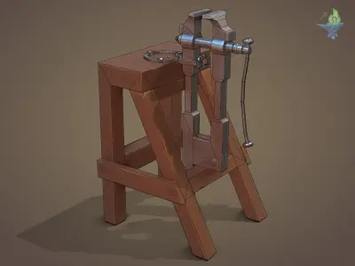 Blacksmith Post Vice Low-poly 3D model