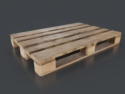 Wooden euro pallet Low-poly 3D model purchase
