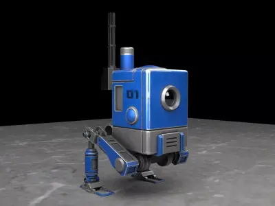A High Poly Robot Rigged Basic Animate Free 3D model