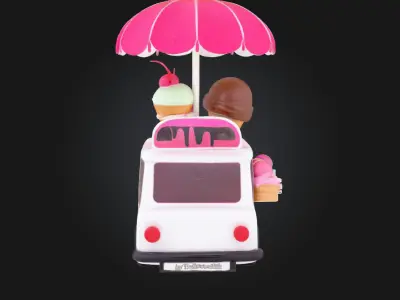 Ice Cream Dream Truck  Whimsical Wheels of Sweet Nostalgia 3D model