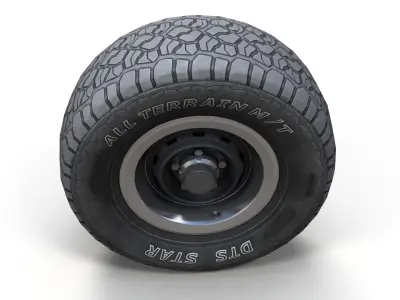 SUV wheel PBR Low-poly 3D model