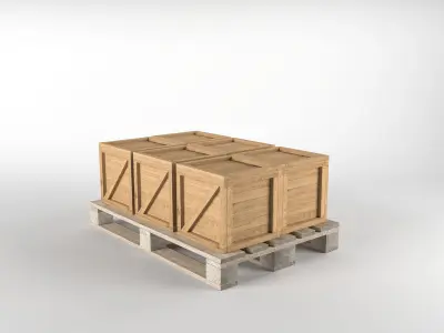 Box on Pallet Low-poly 3D model
