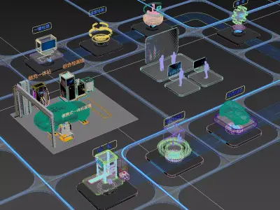 Smart Energy Digital Twin Scene Free 3D model