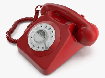 Retro Design Corded Landline Phone 3D model
