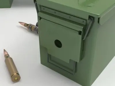 Ammo Box with bullet High-poly 3D model