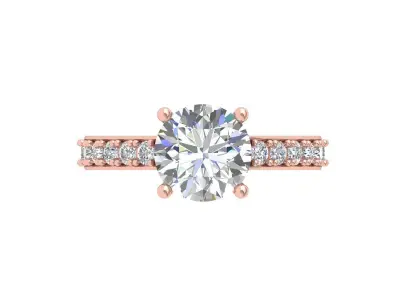 Solitaire Engagement Art Deco Ring 3D print model 61
