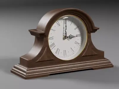 Vintage Mantel Clock Low-poly 3D model
