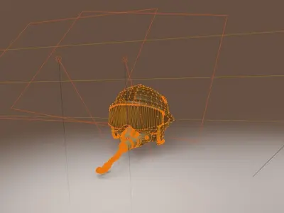 Flight helmet with oxygen 3D model