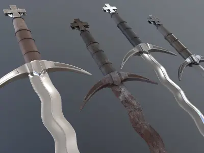 Medieval Modular Swords pack Low-poly 3D model