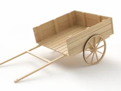 Old Wooden Carts Collection 3D model