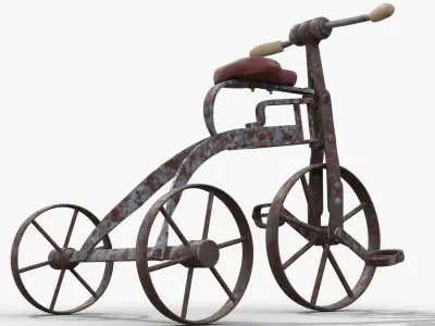 Old tricycle 3D model buy