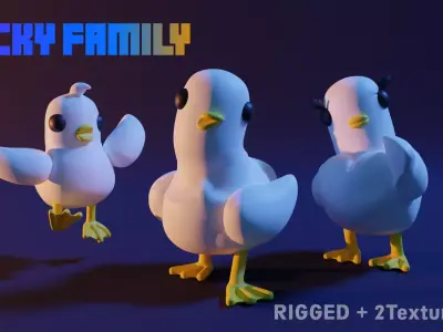Duck Family 3D model