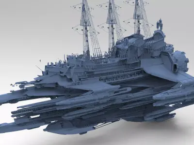 Sci-Fi Cargo ship 7  3D model