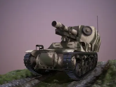 SdKfz 135 Geschutzwagen Lorraine Schlepper Low-poly 3D model