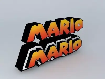 Mario 3D Text logo 3D model