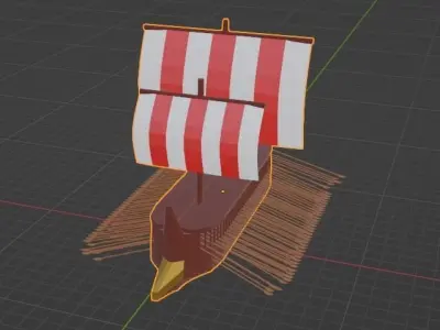 Trireme Low-poly 3D model purchase