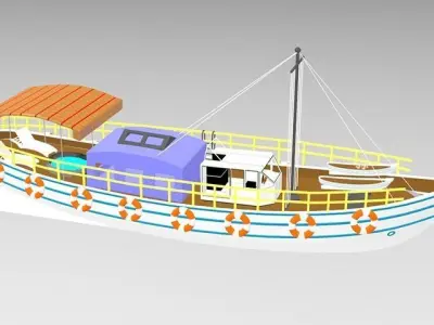Ship High detailed And Low poly Low-poly 3D model