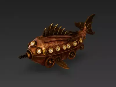 Clockwork Nautilus Breacher 3D Model  Low-poly 3D model
