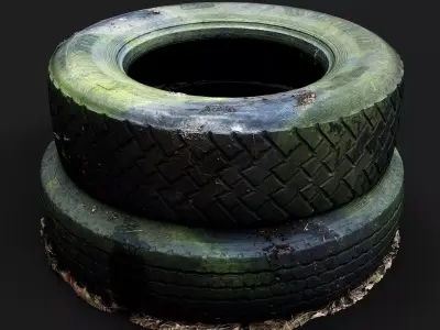 tires truck junkyard trash pt1 PBR photogrammetry Low-poly 3D model