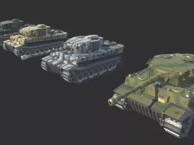 Tiger H1 Low-poly 3D model