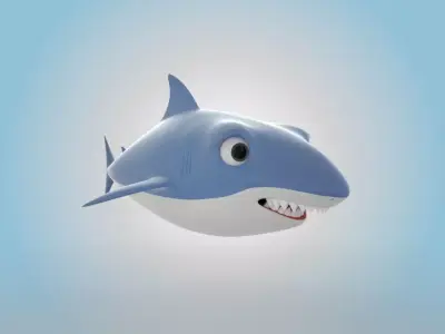Shark cartoon 3D model
